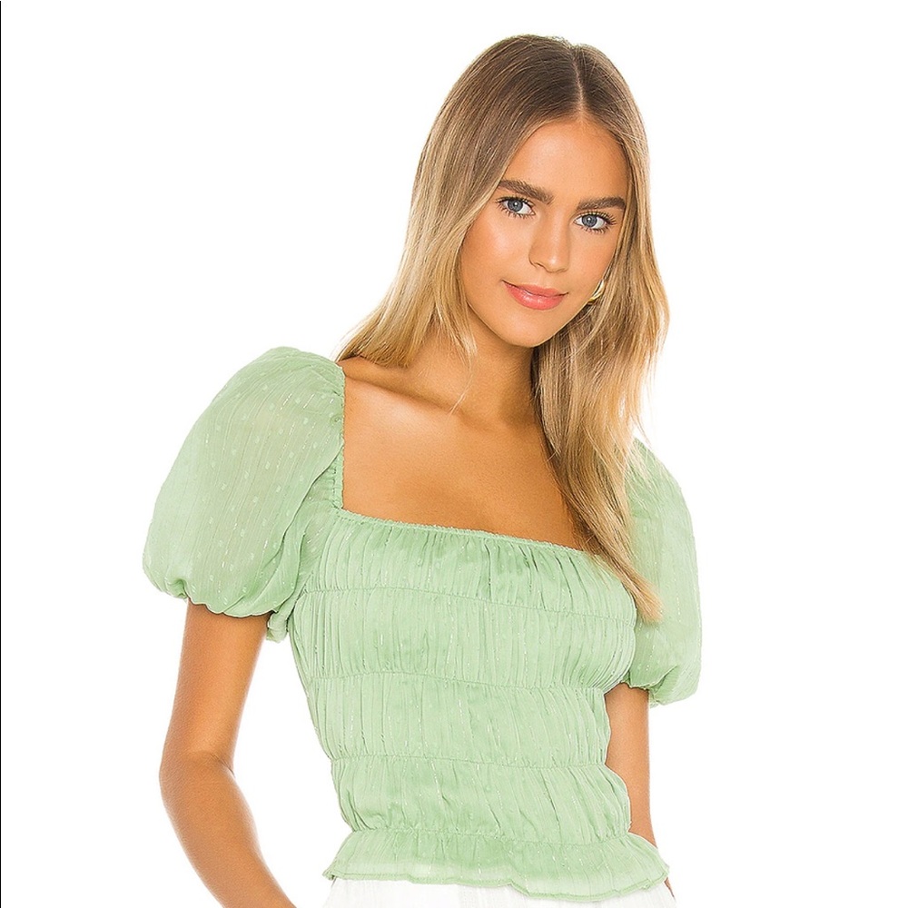 NBD Puff Sleeve Women’s Runched Top. Women’s Large